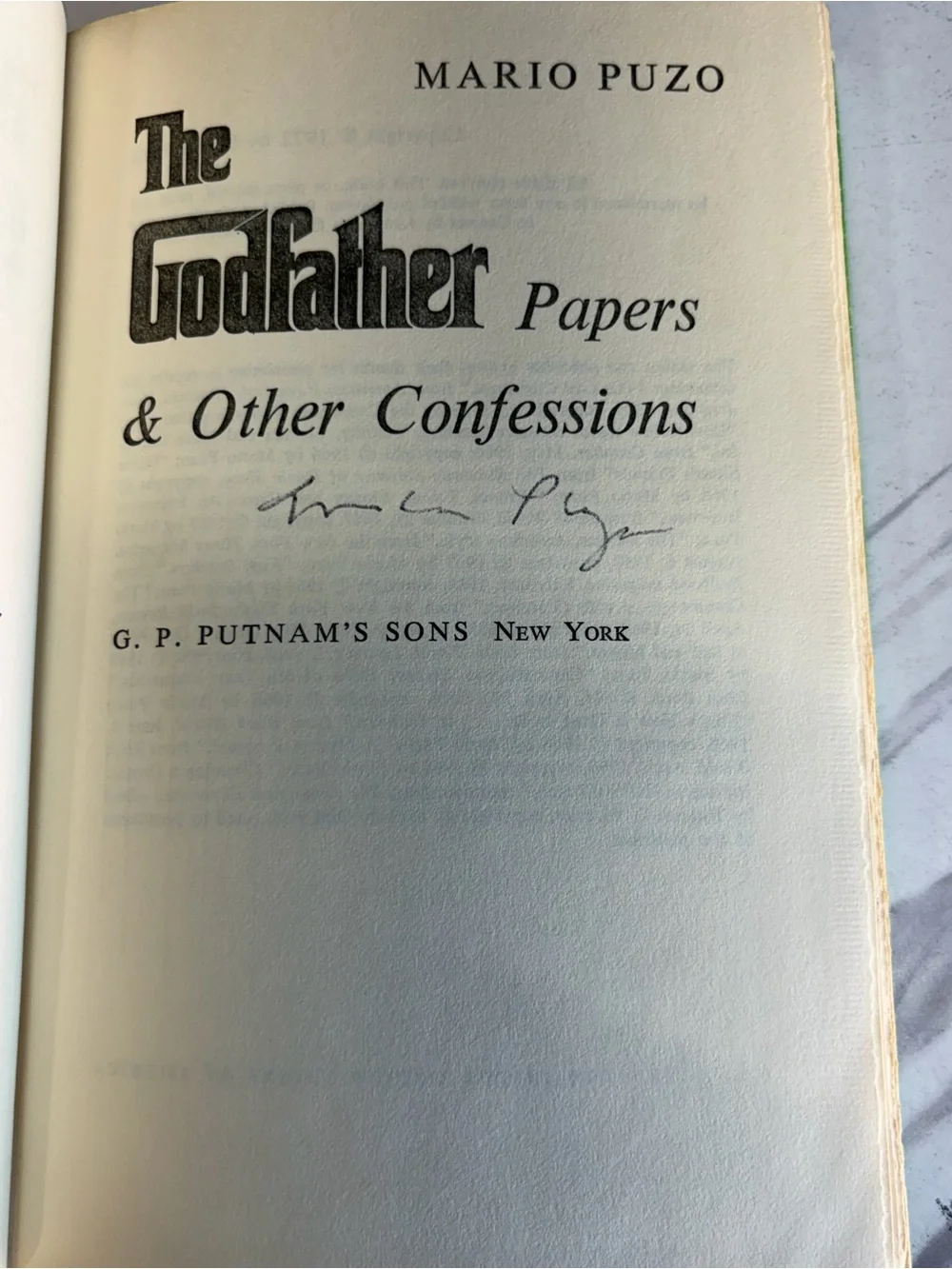🔥 The Godfather Papers And Other Confessions HCDJ Book Mario Puzo 1972 BC🔥